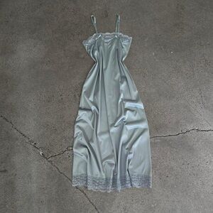 Vintage Blue Satin Nightgown